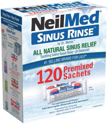 NeilMed Nasennebenhöhlenspülung Kochsalzlösung Nase natürliche Nasennebenhöhlen & Allergie Linderung 120 Beutel 