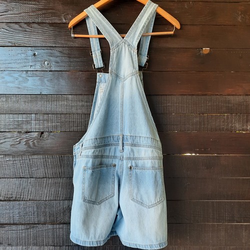 LEI Bib Overalls Blue Denim Shorts Youth Girl Size Medium Summer Bib A18 - Picture 2 of 7