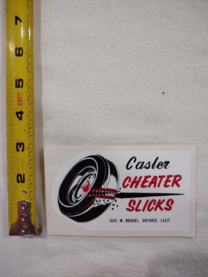 Casler Cheater Slicks Vintage Reproduction Vinyl Sticker Hot Rod Gasser Rat Rod