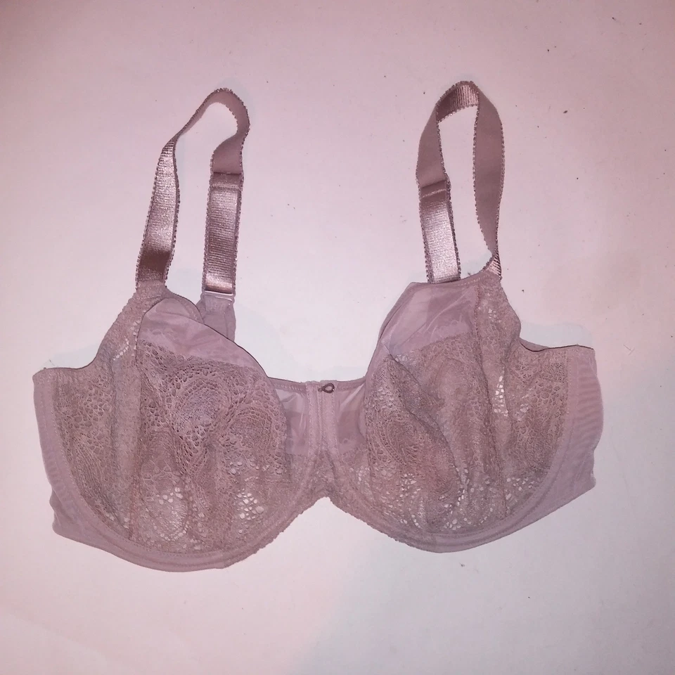 Sujetador Fantasie 38G gris ribete de encaje sin forro transparente con aros Foto 2 de 4