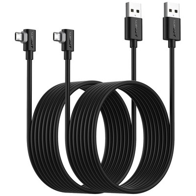 SUNGUY Reversibles rechtwinkliges Micro-USB-Kabel 3 m [2er-Pack], 90 3 m, schwarz 