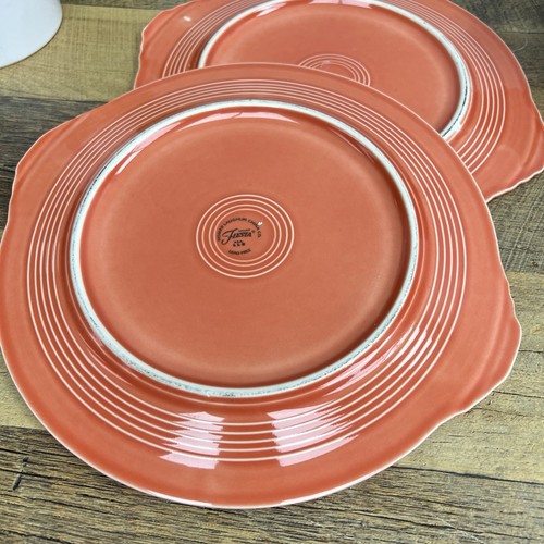 Fiesta 12" Persimmon Burnt Orange Cake/Serving Platter Tray Set Of 2 - Picture 3 of 5