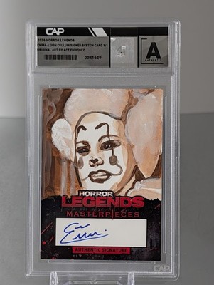 Emma Leigh Cullum Signed Horror Legends Masterpieces 1/1 Sketch Card Periwinkle