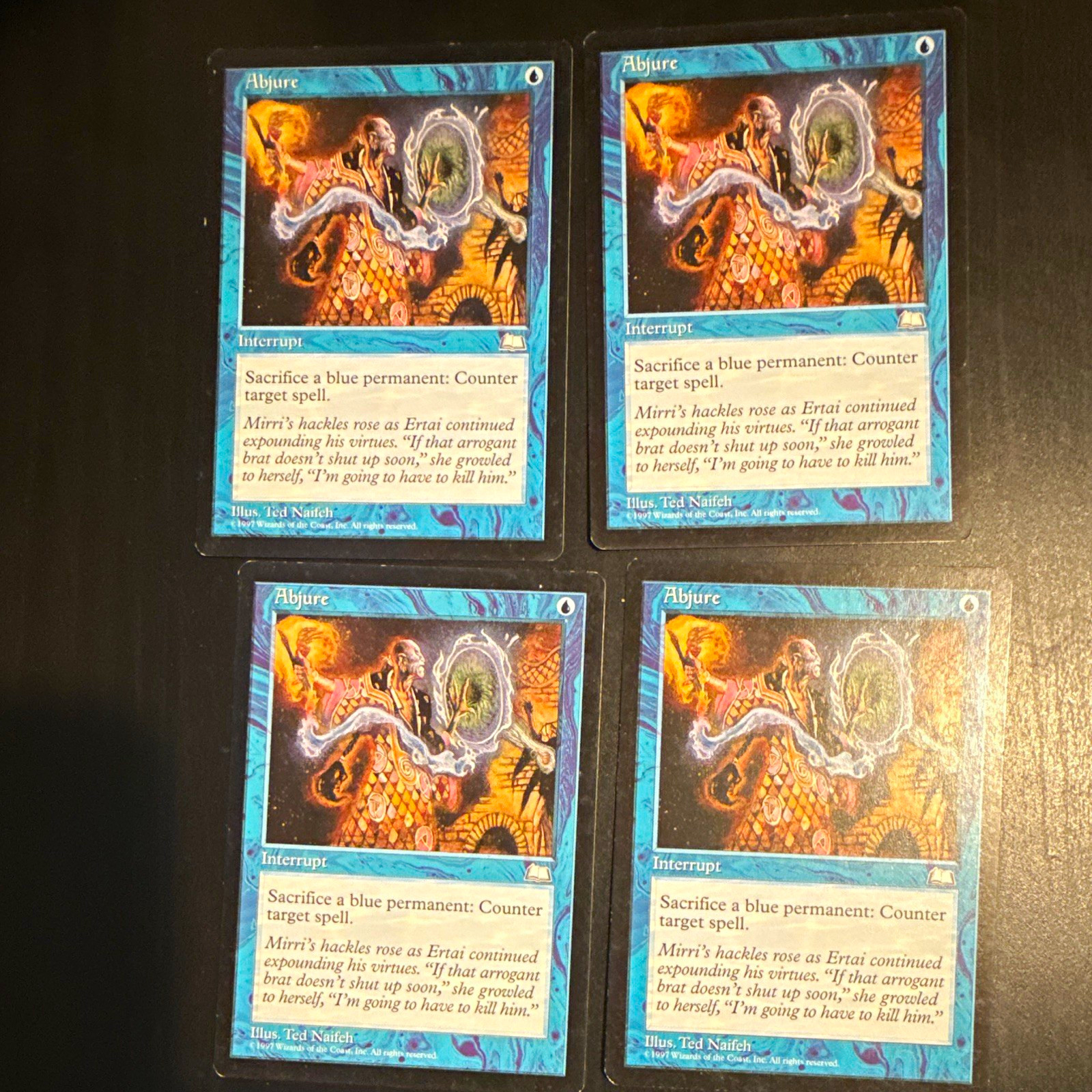 MTG Playset 4x Abjure Weatherlight 1997 English Blue