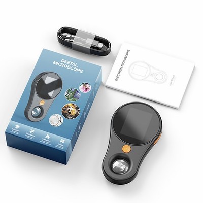 Black ABS 500X Handheld Digital Microscope 2 MP Portable Microscope Camera