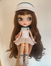 Blythe Doll Brown Hair BJD Custom Matte Face Neo White Skin Jointed Body OOAK