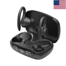 Wireless Headset Ear Hook Bluetooth-Compatible5.3 Sports Running Earbuds Black