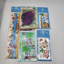 Scrapbook lot stickers embellishments tropical beach palm tree vacation