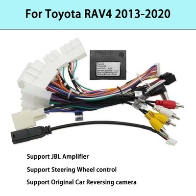 For Toyota RAV4 2013-2020 Radio 16pin Car Wire Harness Adapter w/ Canbus Box