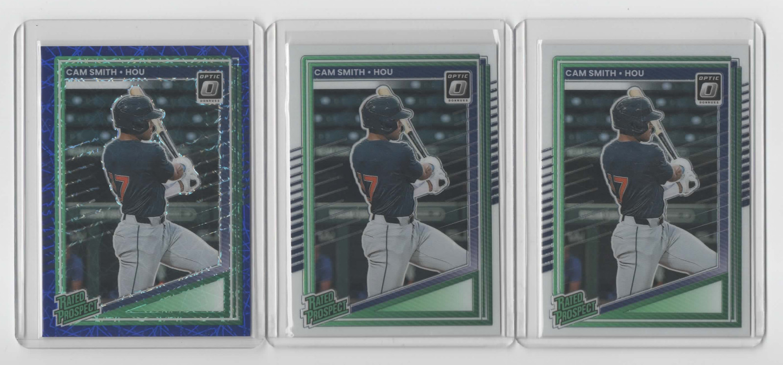 Cam Smith 2025 Donruss Optic Rated Prospects #173 w/Blue Velocity- 3 card lot