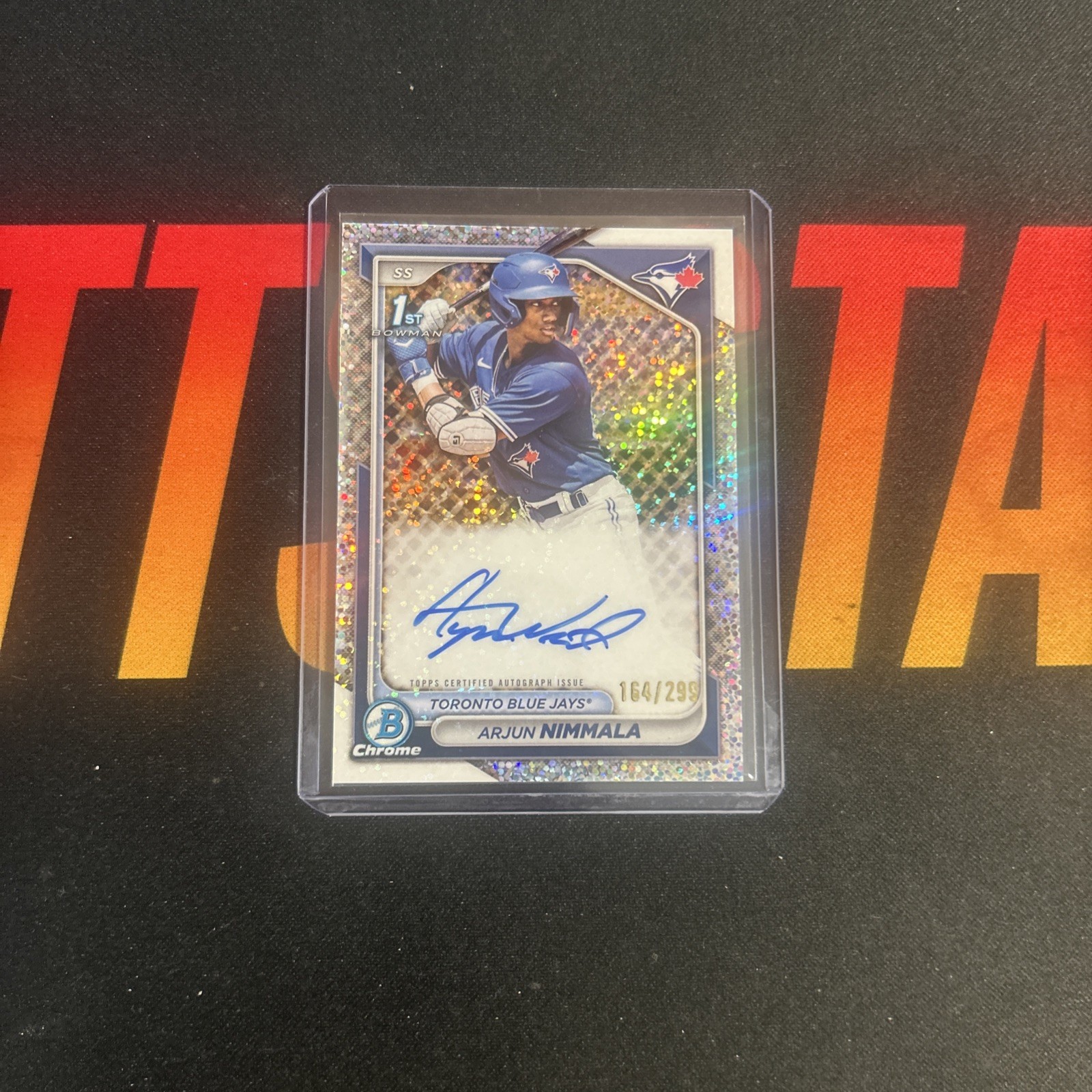 ARJUN NIMMALA 2024 Bowman Chrome Speckle Refractor Auto 164/299 1st