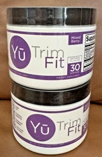 Yu Beauty 2 Tubs Trim Fit Dietary Mixed Berry Burn Fat Energy Control Appetite