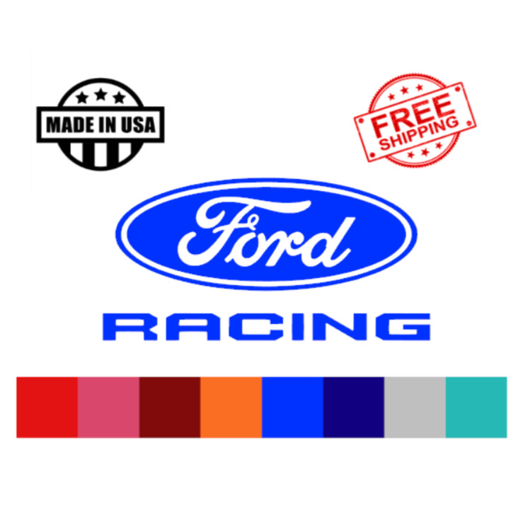 Ford Racing Vinyl Decal Sticker - Rear Window, laptop | Multiple Sizes