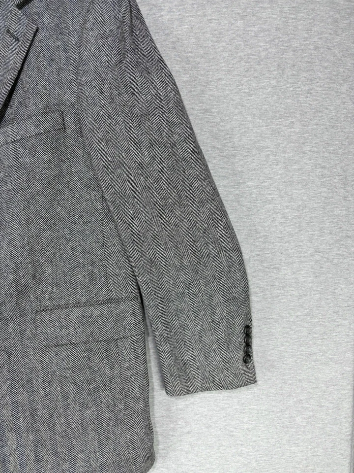 Винтажный кашемир блейзер Herringbone спортивное пальто мужской 42R серый Pincus братьев - Изображение 3 из 4