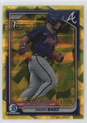 2024 Bowman Chrome Sapphire Prospects Yellow 47/75 Mario Baez #BCP-153 12kh