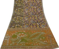 Sushila Vintage Green Saree 100 Pure Cotton Kalamkari Printed Floral Soft Fabric