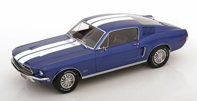 1:18 KK-Scale Ford Mustang GT Fastback 1968 bluemetallic/white