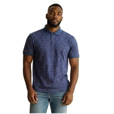 Redvanly Herrick Limoges Blue Red Floral Performance Polo Size M