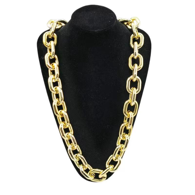 Scripteh Rapper Chunky Fake Gold Chain Necklace Hip Hop Rapper Costume 80s 90s Bling ...