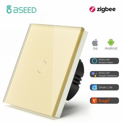 BSEED Zigbee 1 2 3Gang Touch Switches Smart Wall Light Switch Tuya Google
