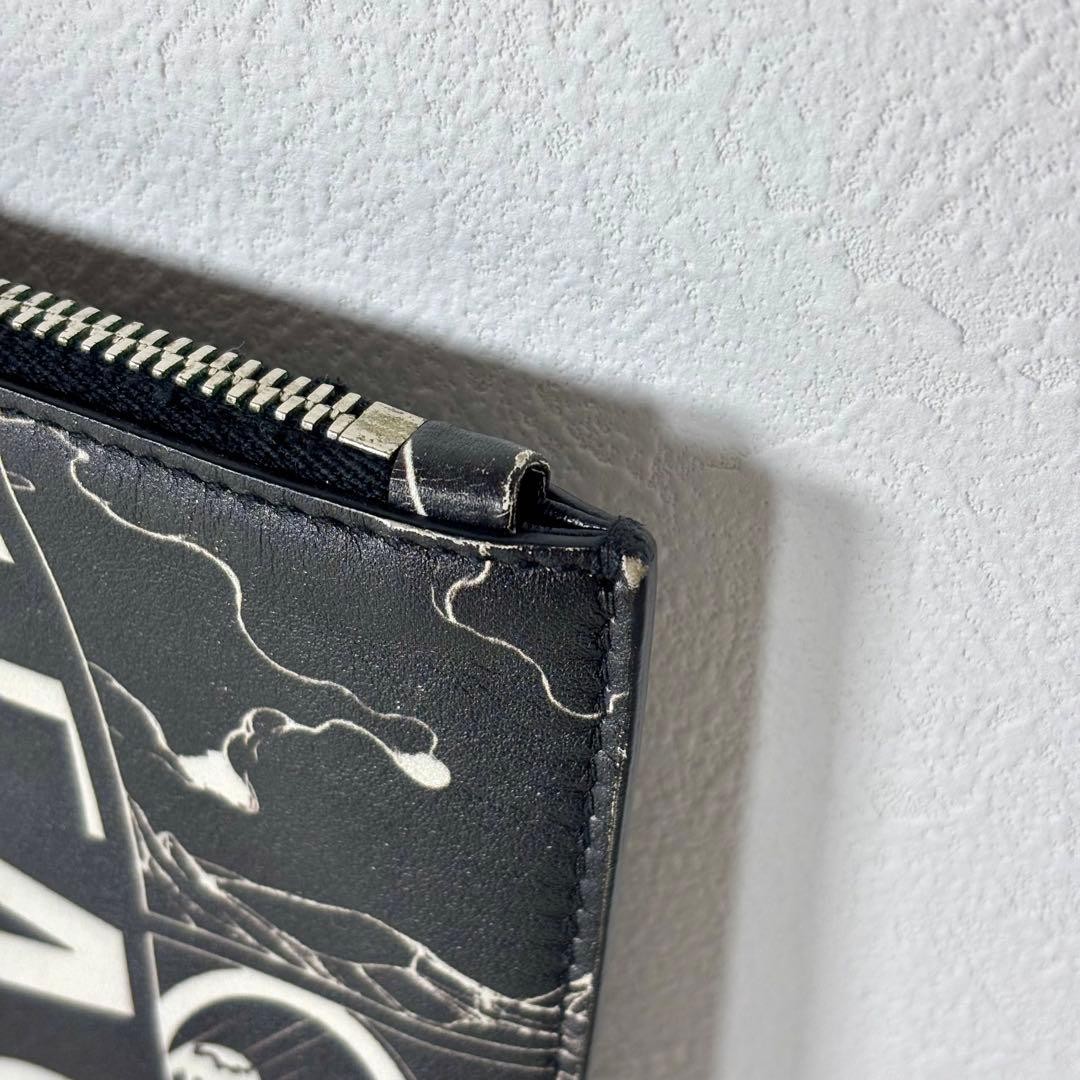 PRADA Clutch Bag Comic Pattern Black Leather Tria… - image 5
