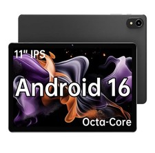 11" IPS Display Touchscreen Android 16 Octa-Core Tablet Black 11 Inch Screen