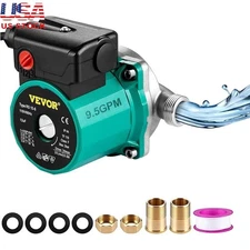 Hot Water Recirculating Pump 93W 110V Stainless Steel 3 Speed Control Adapter US