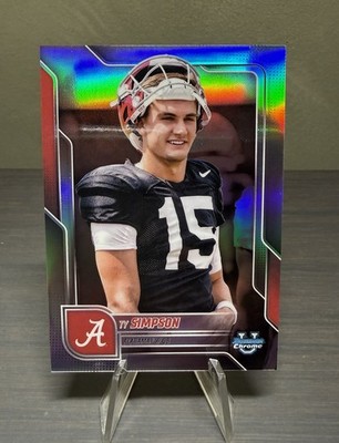 2025 Bowman U Chrome #SP-8 Ty Simpson Short Print Variation Refractor Rams (RC)