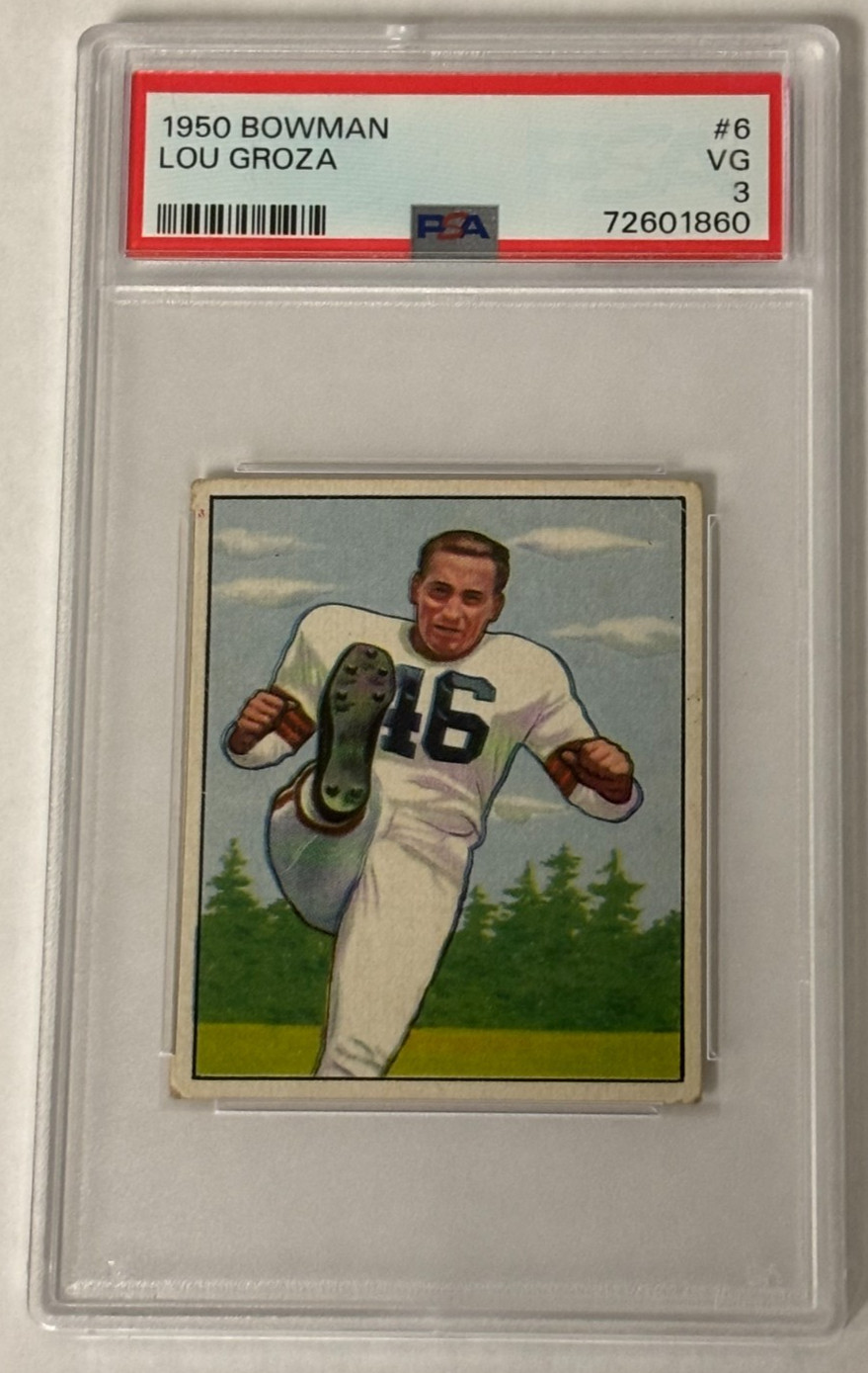 1950 BOWMAN Football #6 LOU GROZA Graded PSA 3 VG ROOKIE RC HOF Cleveland Browns