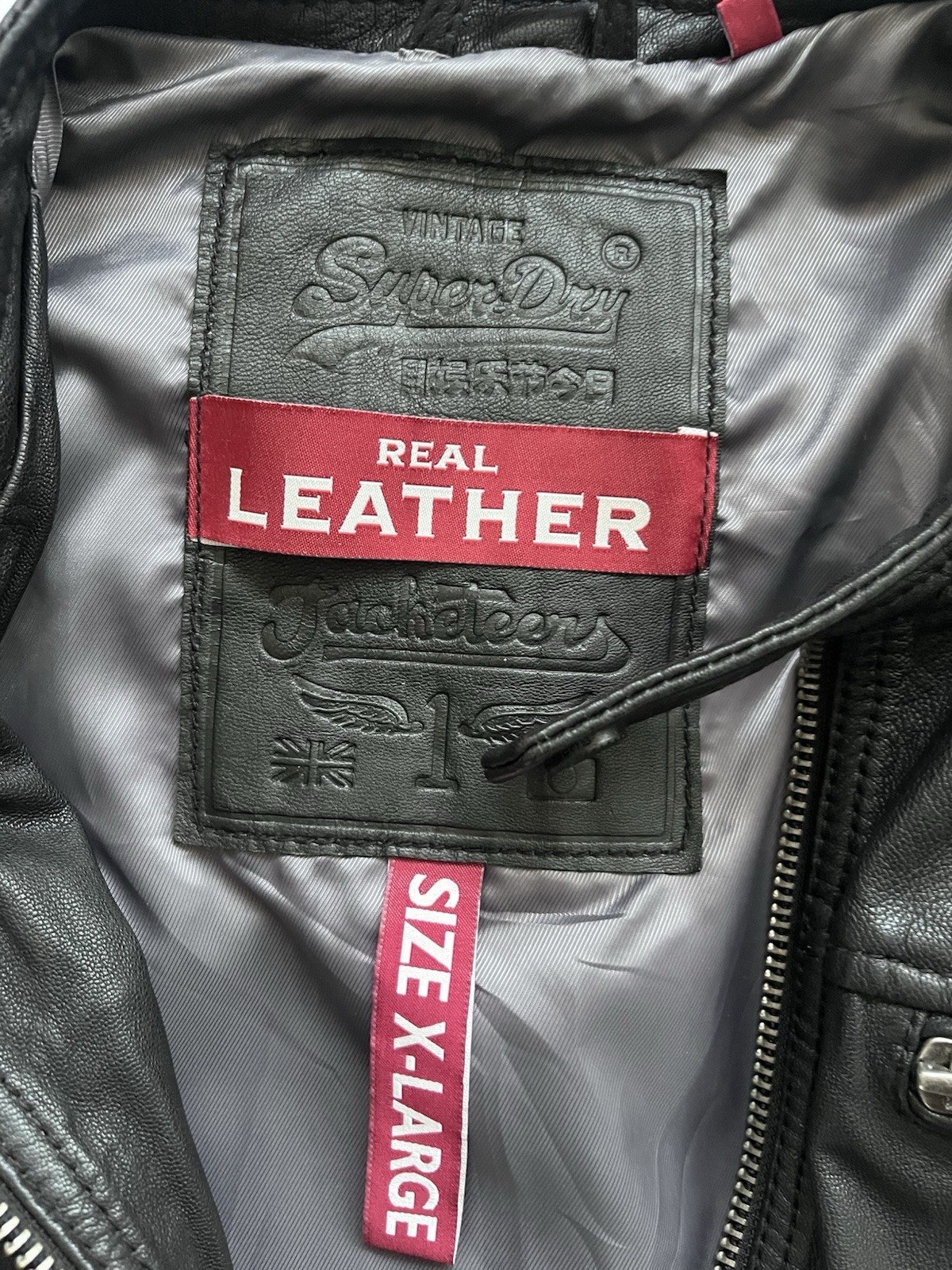 SuperDry Real Leather Men’s Jacket Large image 7