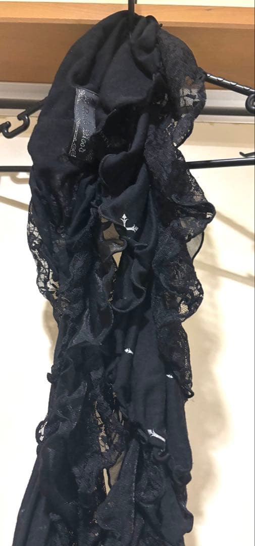 h.Naoto Black Frill Scarf Stole for Women - IF SIX WAS NINE | eBay