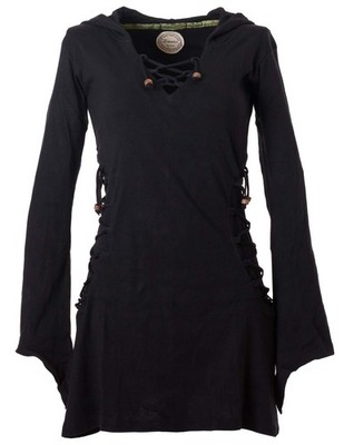 Vishes Kleid warm Tunika Longsleeve Zipfelkapuze Kapuzenkleid Hoody Larp Elfen
