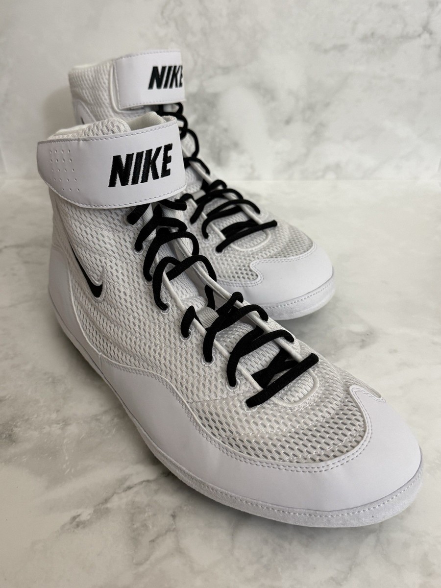 Nike Inflict 3 Wrestling Shoes White Black 325256-101 Men's Size