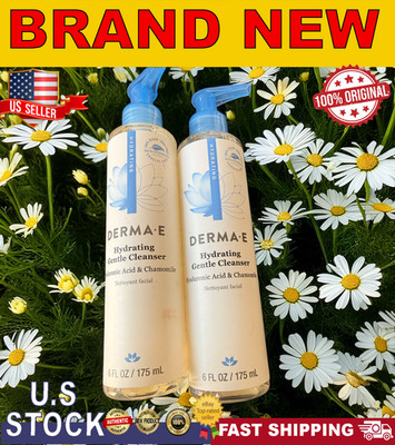 Derma-E Hydrating Gentle Cleanser Vegan Cruelty Free Face Cleanser 6 fl. oz| 2pk