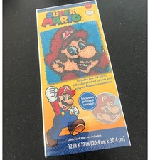 New Dimensions Super Mario Bros. Latch Hook Kit create 12" x 12" textured rug