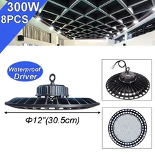 8Pack 300 W UFO Led Lights Bare Wire Industrial Commercial Round Led Shop Light