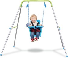 Toddler Swing with Safety Harness Blue