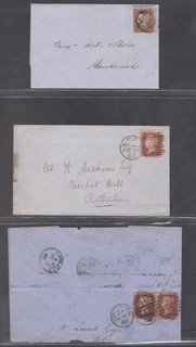 GB QV LINE ENGRAVED COVERS x9 COLLECTION FRONT & BACK 6 PAGES (1385A)