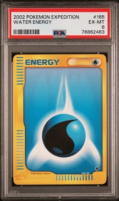 2002 Pokemon Expedition #165 WATER ENERGY PSA 6 EX-MT
