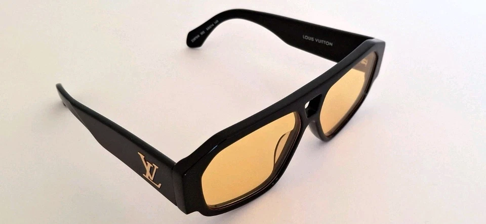 Gafas de sol Louis Vuitton Z2870W amarillas marco de acetato negro cuadradas Foto 3 de 4