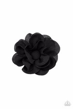 Paparazzi hair clip Summer Soir e - Black Chiffon Hair Flower Clip