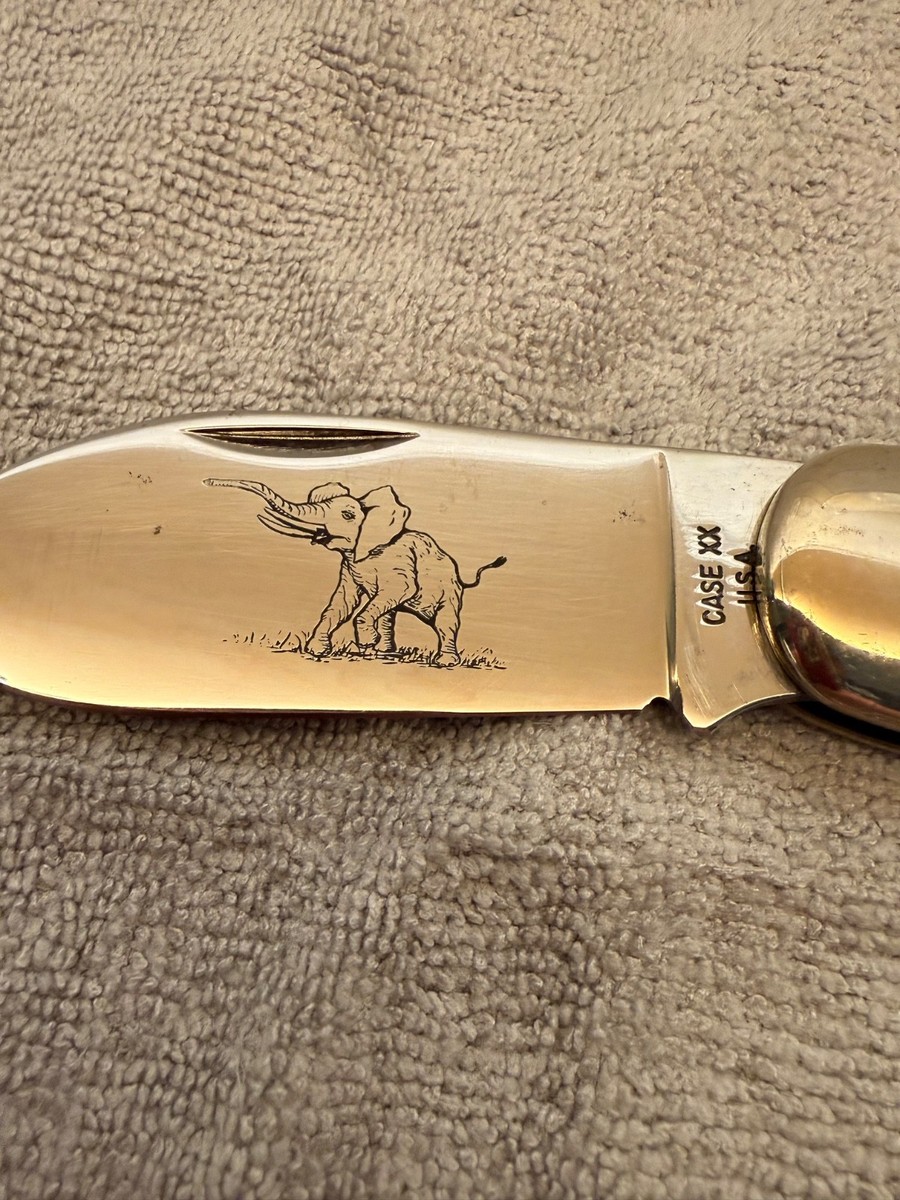 CASE XX 6250 1976 ELEPHANT TOE KNIFE 4 DOT PAKKAWOOD HANDLE