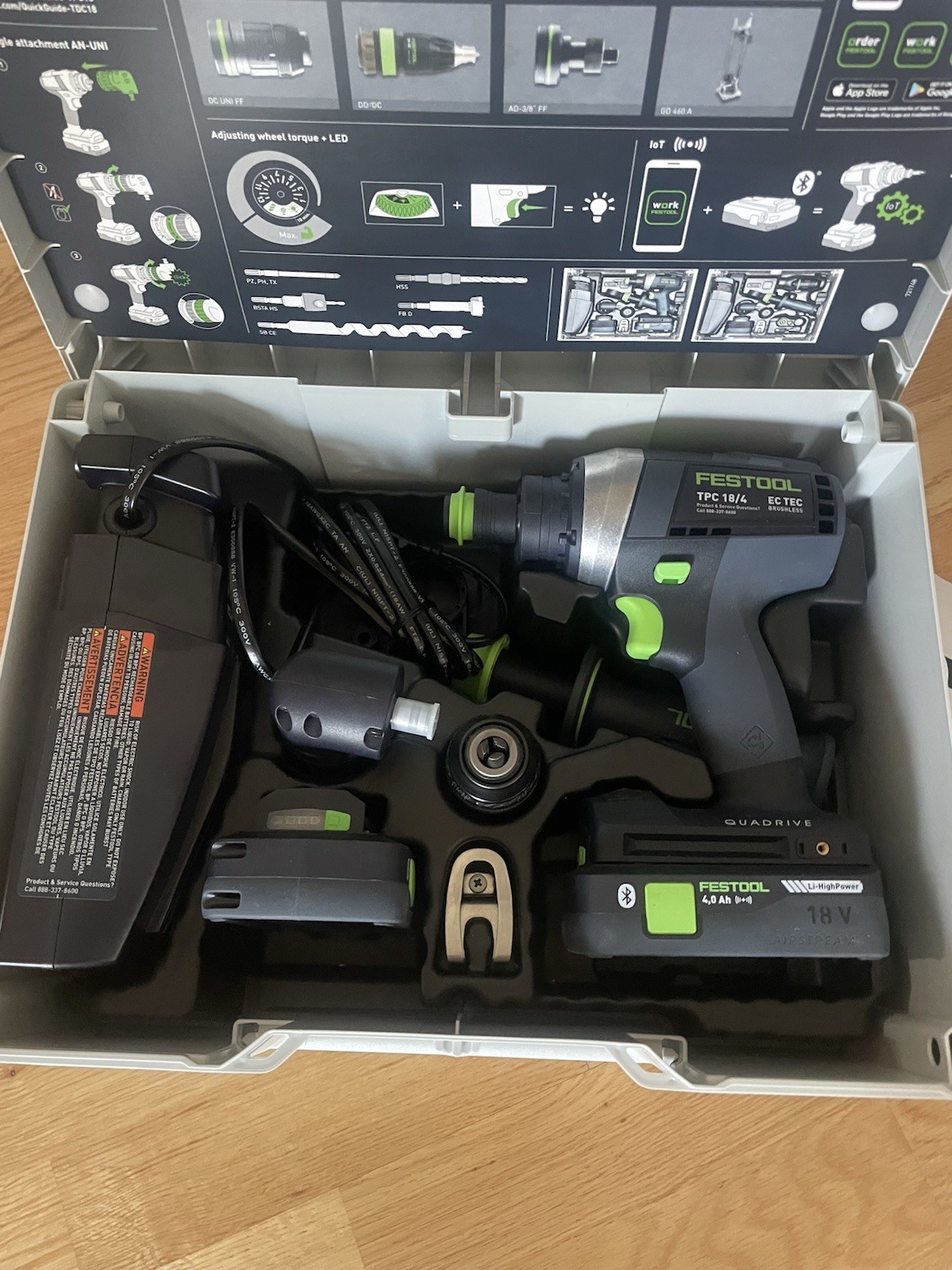 Festool Cordless Drill QUADRIVE TPC 18/4 HPC4,0 I-Set