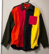 Tommy Hilfiger Mens Collared Dress Vintage Shirt Long Sleeve Large Multi Color