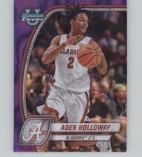 2024-25 Bowman University Chrome #57 Aden Holloway Purple Lava Refractor