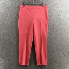 Talbots Trouser Dress Pants Womens 10 Pink Cotton Blend High Rise Flat Front Zip