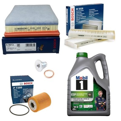 5L MOBIL 5W30 ALL BOSCH FILTERS SERVICE KIT FOR CITROEN C5 AIRCROSS 1.5 2018+