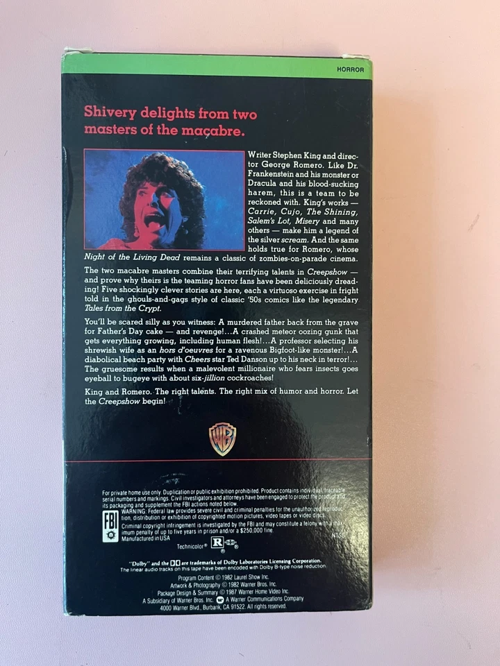 Creepshow VHS (System NTSC nicht PAL), Original USA 1982, Vintage, Kult und Rare - Bild 2 von 4