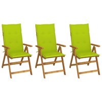 Klappbare GartenstüHle 3Er Set Mit Auflagen Massivholz Akazie