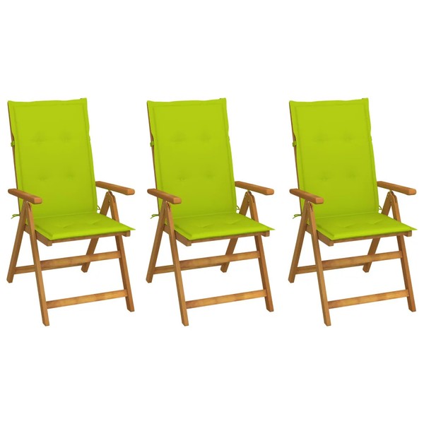 Klappbare GartenstüHle 3Er Set Mit Auflagen Massivholz Akazie-image